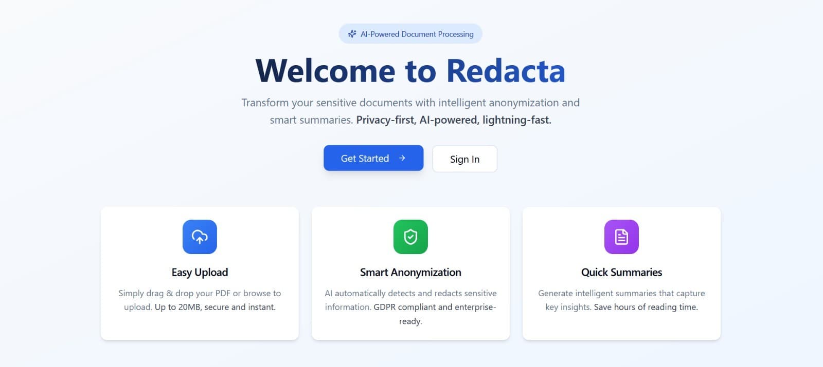 Screenshot of Redacta